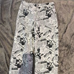 Newspaper print jeans